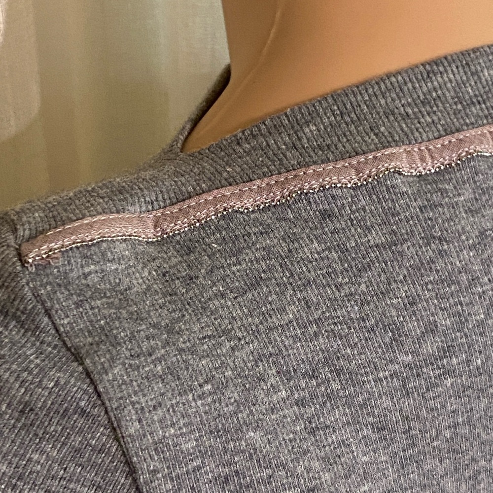 Brunello Cucinelli Grey Cotton/Lycra Top Size S Monali Beading Boat Neck Womens - Picture 7 of 16